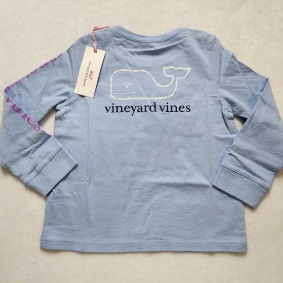Vineyard Vines Other - New girl's 4T Vineyard Vines tri-tone vintage whale long sleeve pocket tee